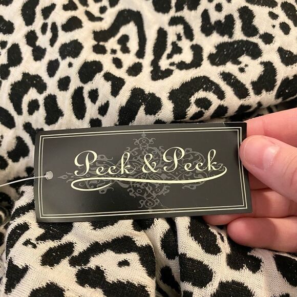 Peck & Peck Collection leopard print dress cream and black fit and flare size 12 - Picture 5 of 5